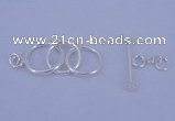 SSC15 5pcs 12mm - 14mm donut 925 sterling silver toggle clasps