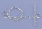 SSC17 5pcs 8.5mm donut 925 sterling silver toggle clasps