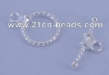 SSC18 5pcs 10mm donut 925 sterling silver toggle clasps