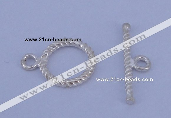 SSC19 5pcs 11mm donut 925 sterling silver toggle clasps