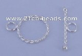 SSC20 5pcs 12mm donut 925 sterling silver toggle clasps