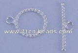 SSC21 5pcs 14.5mm donut 925 sterling silver toggle clasps