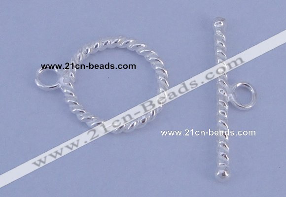 SSC21 5pcs 14.5mm donut 925 sterling silver toggle clasps