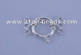 SSC212 5pcs three-strand 14.5mm sterling silver spring rings clasps