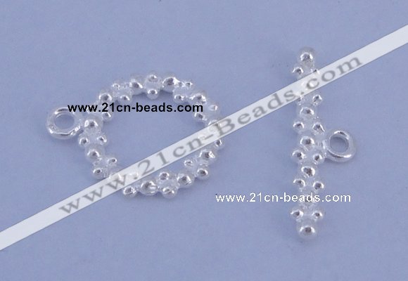 SSC22 5pcs 11mm donut 925 sterling silver toggle clasps