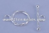 SSC23 5pcs 11mm donut 925 sterling silver toggle clasps