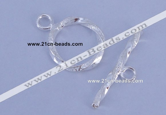 SSC24 5pcs 16mm donut 925 sterling silver toggle clasps