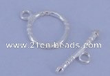 SSC25 5pcs 12mm donut 925 sterling silver toggle clasps