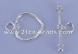 SSC27 5pcs 11*14mm heart 925 sterling silver toggle clasps