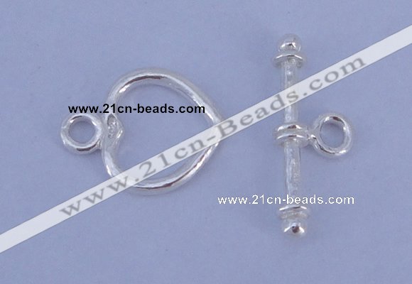 SSC27 5pcs 11*14mm heart 925 sterling silver toggle clasps