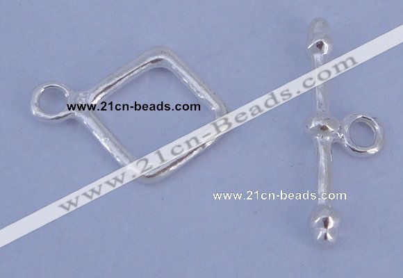 SSC31 5pcs 12*16mm diamond 925 sterling silver toggle clasps